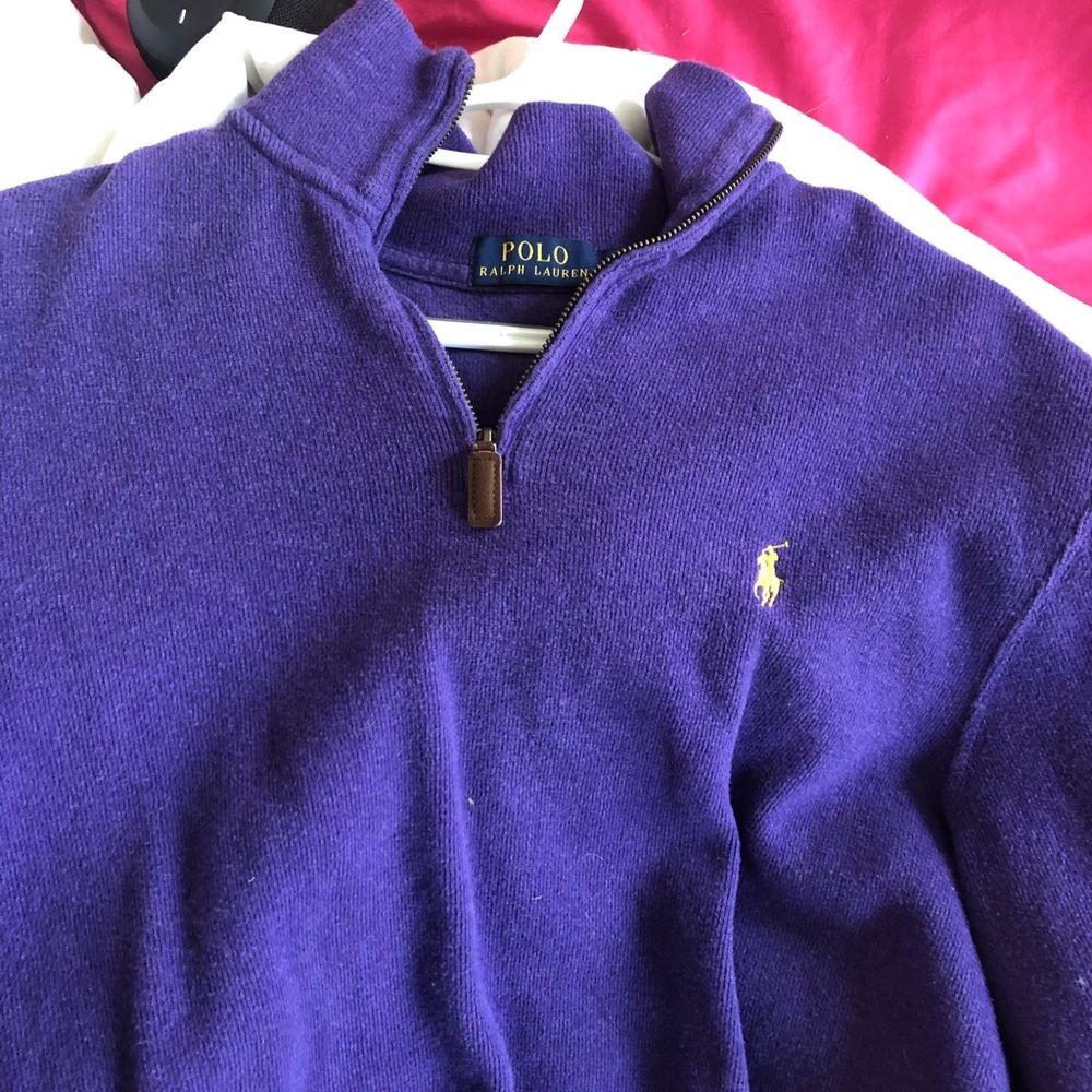 Purple polo quarter zip